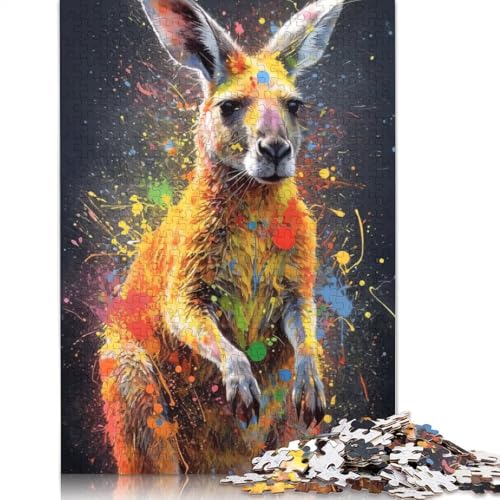 Puzzle für Erwachsene, 1000 Teile, Känguru-Malerei, Puzzle, Lernspielzeug, Spiele, Familiendekoration, 1000 Teile (75 x 50 cm) von QASEYIPV