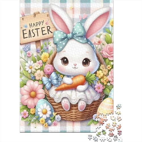Puzzle für Erwachsene, 1000 Teile, Osterhase, stimulierendes Spielzeug, 1000 Teile (38 x 26 cm) von QASEYIPV