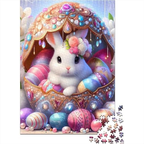 Puzzle für Erwachsene, 1000 Teile, Osterhase, stimulierendes Spielzeug, 1000 Teile (38 x 26 cm) von QASEYIPV