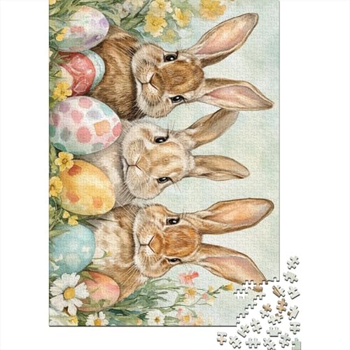 Puzzle für Erwachsene, 1000 Teile, Osterhase, stimulierendes Spielzeug, 1000 Teile (75 x 50 cm) von QASEYIPV