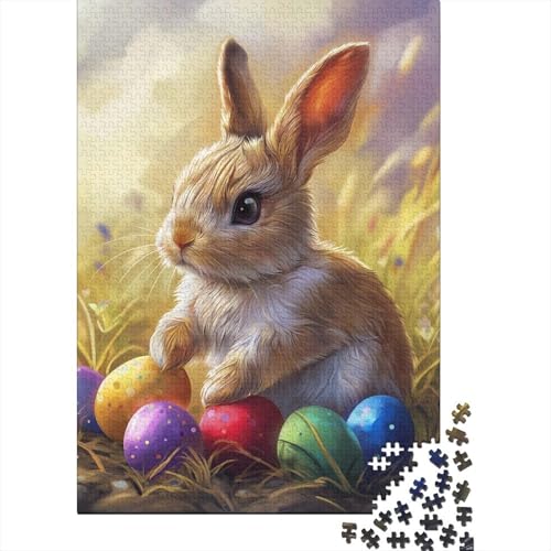 Puzzle für Erwachsene, 1000 Teile, Osterhase, stimulierendes Spielzeug, 1000 Teile (75 x 50 cm) von QASEYIPV