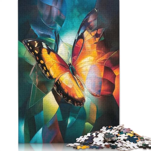 Puzzle für Erwachsene, 1000 Teile, Schmetterling, abstrakte Kunst, Puzzle, Puzzles für Erwachsene, Lernspiel, Herausforderungsspielzeug, 1000 Teile (75 x 50 cm) von QASEYIPV