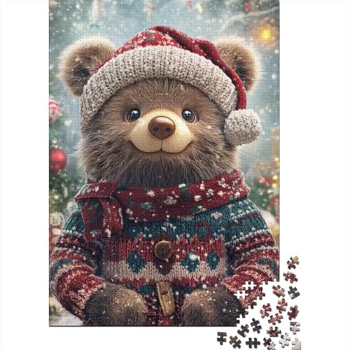 Puzzle für Erwachsene, 1000 Teile, Weihnachtsbär-Puzzle, herausforderndes Spiel, 1000 Teile (38 x 26 cm) von QASEYIPV