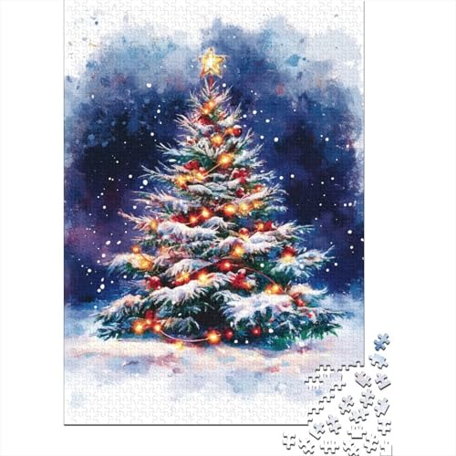 Puzzle für Erwachsene, 1000 Teile, Weihnachtsbaum-Puzzle, Ölgemälde, stimulierendes Spielzeug, 1000 Teile (75 x 50 cm) von QASEYIPV