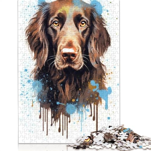 Puzzle für Erwachsene, 1000 Teile, braunes Flatty-Porträt, Papierpuzzle für Erwachsene, Lernspiel, Herausforderungsspielzeug, 1000 Teile (75 x 50 cm) von QASEYIPV