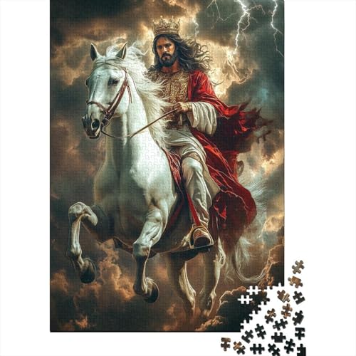 Puzzle für Erwachsene, 1000 Teile, christliche Kunst, Jesus, Weihnachten, kreativ, rechteckig, aus Holz, 1000 Teile (75 x 50 cm) von QASEYIPV