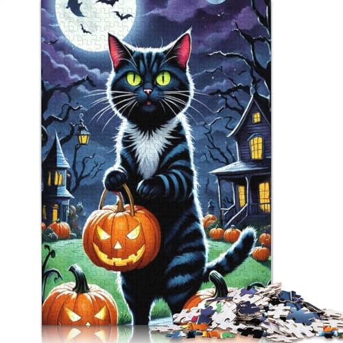 Puzzle für Erwachsene, 1000 Teile (75 x 50 cm), Halloween-Katzen-Puzzle, Erwachsenenpuzzle, Lernspiel, Herausforderungsspielzeug von QASEYIPV