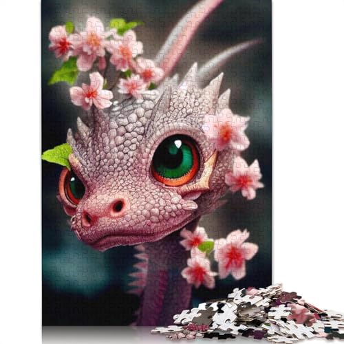 Puzzle für Erwachsene, 1000 entzückende Babydrachen, Puzzle für Erwachsene, pädagogisches Spiel, Herausforderungsspielzeug, 1000 Teile (75 x 50 cm) von QASEYIPV
