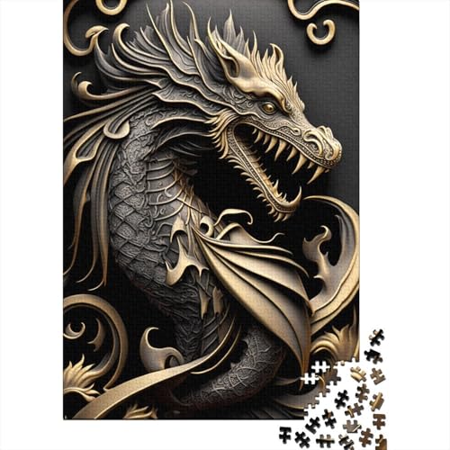 Puzzle für Erwachsene, Elixier des goldenen Drachen, Puzzle für Erwachsene, pädagogisches Spiel, Herausforderungsspielzeug, 1000 Teile (75 x 50 cm) von QASEYIPV