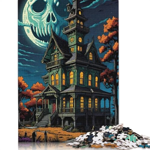 Puzzle für Erwachsene, Halloweenschloss, Puzzles für Erwachsene, pädagogisches Spiel, Herausforderungsspielzeug, 1000 Teile (75 x 50 cm) von QASEYIPV
