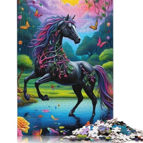 Puzzle für Erwachsene, Holzpuzzle, Pferd, für Teenager, Geschenke, Heimdekoration, Spielzeug, 1000 Teile (75 x 50 cm) von QASEYIPV
