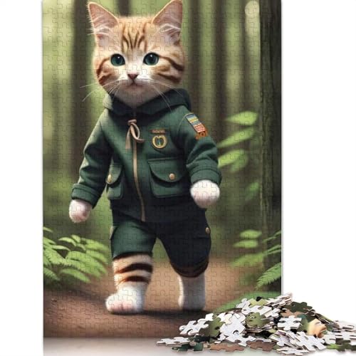 Puzzle für Erwachsene, Katze, 1000 Teile, 75 x 50 cm, pädagogisches Spielzeug für Erwachsene von QASEYIPV