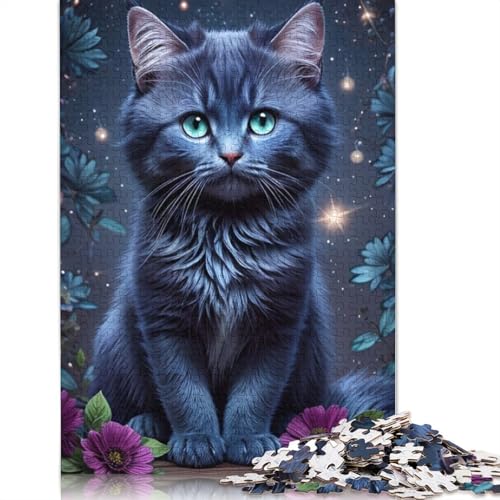Puzzle für Erwachsene, Katze, 1000 Teile, 75 x 50 cm, pädagogisches Spielzeug für Erwachsene von QASEYIPV