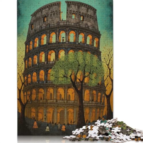 Puzzle für Erwachsene, Kolosseum, Rom, abstrakt 1, Puzzles für Erwachsene, Lernspiel, Herausforderungsspielzeug, 1000 Teile (75 x 50 cm) von QASEYIPV