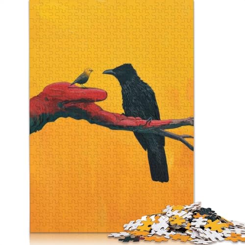 Puzzle für Erwachsene, Krähe und Kleiner Vogel, Papierpuzzle für Teenager, Geschenke, Heimdekoration, Puzzlespielzeug, 1000 Teile (75 x 50 cm) von QASEYIPV