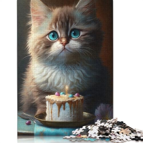 Puzzle für Erwachsene, Tiere, Katzen, Holzpuzzle für Teenager, Geschenke, Heimdekoration, Spielzeug, 1000 Teile (75 x 50 cm) von QASEYIPV