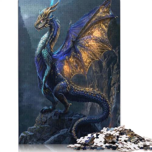 Puzzle für Erwachsene, ätherischer Sternenfall-Drache, Puzzles für Erwachsene, Lernspiel, Herausforderungsspielzeug, 1000 Teile (75 x 50 cm) von QASEYIPV