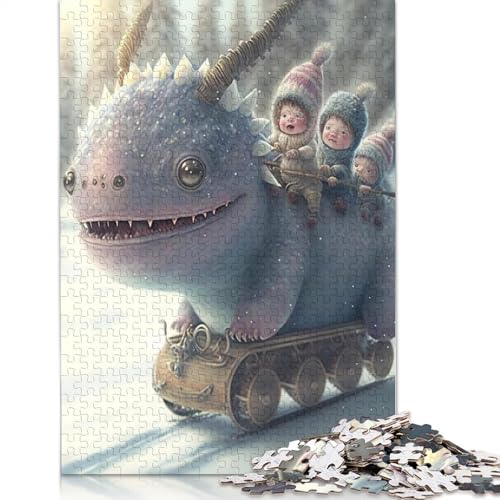 Puzzle für Erwachsene, niedliche Monster, Holzpuzzle für Teenager, Geschenke, Heimdekoration, Puzzle-Spielzeug, 1000 Teile (75 x 50 cm) von QASEYIPV