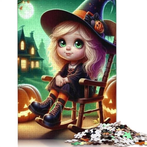 Puzzle für Erwachsene, niedliches Hexenpuzzle für Erwachsene, Lernspiel, Herausforderung, Spielzeug, 1000 Teile (75 x 50 cm) von QASEYIPV