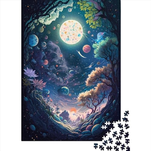 Puzzle für Erwachsene, verrückte Weltraumlandschaft, Lernspiel für Erwachsene, Spielzeug Herausforderung, 1000 Teile (38 x 26 cm) von QASEYIPV
