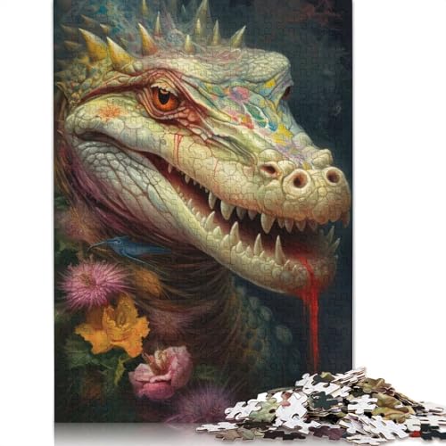 Puzzle für Erwachsene 1000 Das Starke Krokodil-Puzzle, Puzzles für Erwachsene, Lernspiel, Herausforderungsspielzeug, 1000 Teile (75 x 50 cm) von QASEYIPV