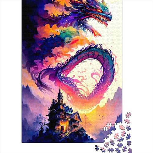 Puzzle für Erwachsene 1000 Drachen Puzzle Erwachsene Puzzle Lernspiel Herausforderung Spielzeug 1000 Teile (75x50cm) von QASEYIPV
