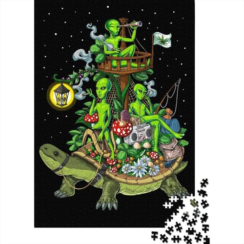 Puzzle für Erwachsene 1000 Psychedelische Außerirdische Puzzle Erwachsene Lernspiel Herausforderung Spielzeug 1000 Teile (38x26cm) von QASEYIPV