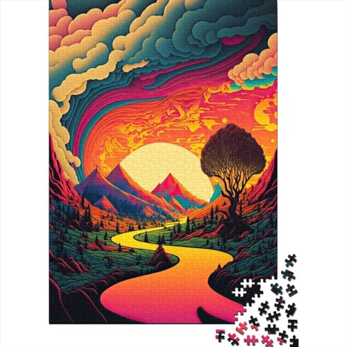 Puzzle für Erwachsene 1000 Psychedelische Puzzles für Erwachsene Lernspiel Herausforderung Spielzeug 1000 Teile (75x50cm) von QASEYIPV