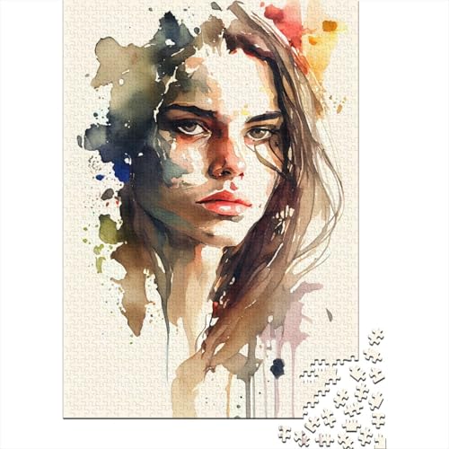 Puzzle für Erwachsene 1000 Puzzle Frauen Aquarell Puzzle Erwachsene Lernspiel Herausforderung Spielzeug 1000 Teile (75x50cm) von QASEYIPV