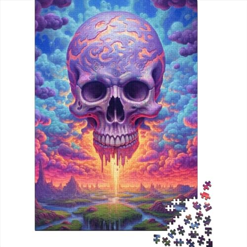 Puzzle für Erwachsene 1000 Schädel und Wolken Puzzle für Erwachsene Lernspiel Herausforderung Spielzeug 1000 Teile (75x50cm) von QASEYIPV