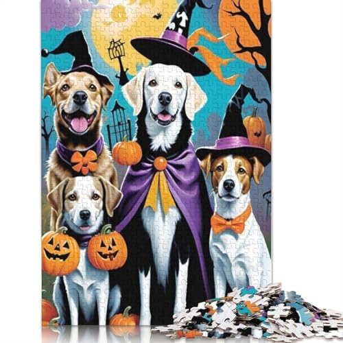 Puzzle für Erwachsene 1000 Stück Halloween Puzzle mit Hunden Puzzle für Erwachsene Lernspiel Herausforderung Spielzeug 1000 Teile (75x50cm) von QASEYIPV