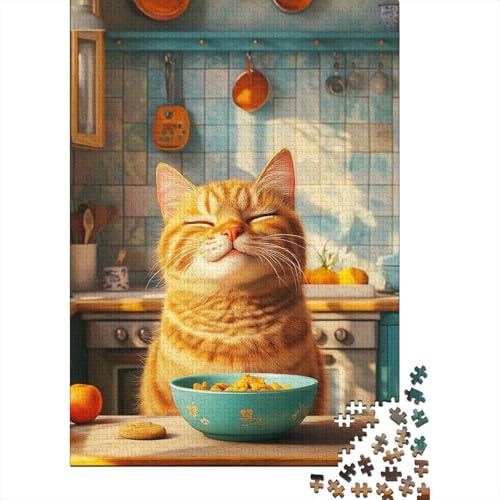 Puzzle für Erwachsene 1000 Teile Art Cat Christmas Holzpuzzle für Erwachsene Lustig 1000 Teile (75x50cm) von QASEYIPV