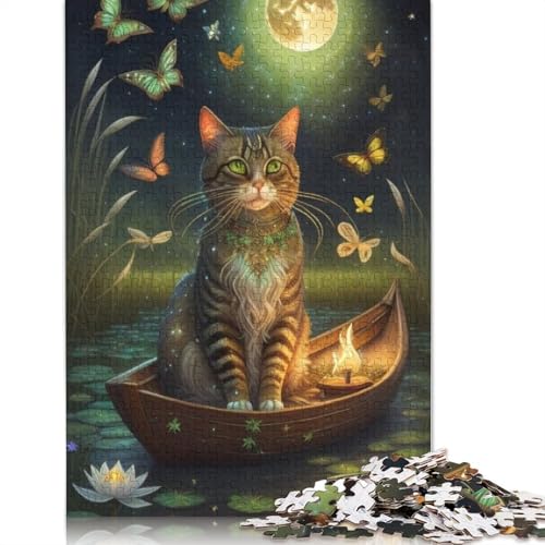 Puzzle für Erwachsene 1000 Teile Art Cat Puzzle Puzzle für Erwachsene Lernspiel Herausforderung Spielzeug 1000 Teile (75x50cm) von QASEYIPV