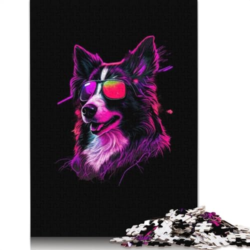 Puzzle für Erwachsene 1000 Teile Border Collie Puzzles für Erwachsene Puzzle für Teenager Puzzlespiel Spielzeug Geschenk 1000 Stück (75x50cm) von QASEYIPV
