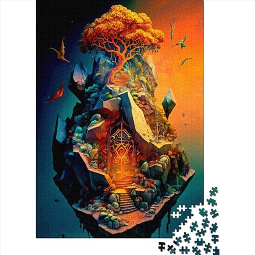 Puzzle für Erwachsene 1000 Teile Fantasy-Landschaft Papierpuzzle für Erwachsene Nachhaltige Puzzlespiele Halloween-Geschenke 1000 Teile (38x26cm) von QASEYIPV