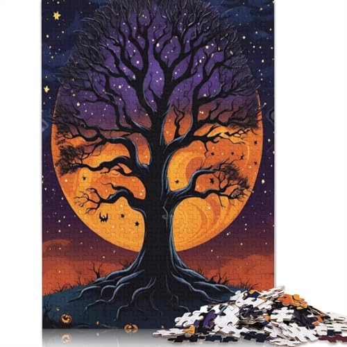 Puzzle für Erwachsene 1000 Teile Halloween Toter Baum Puzzle für Erwachsene Lernspiel Herausforderung Spielzeug 1000 Teile (38x26cm) von QASEYIPV