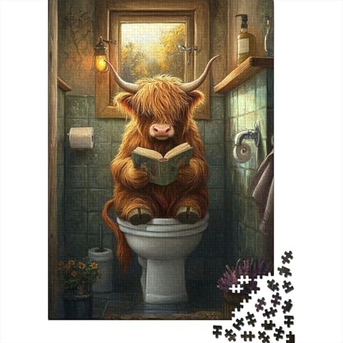 Puzzle für Erwachsene 1000 Teile Highlands Kuh Puzzle Herausforderndes Spiel Puzzlespiel 1000 Teile (75x50cm) von QASEYIPV
