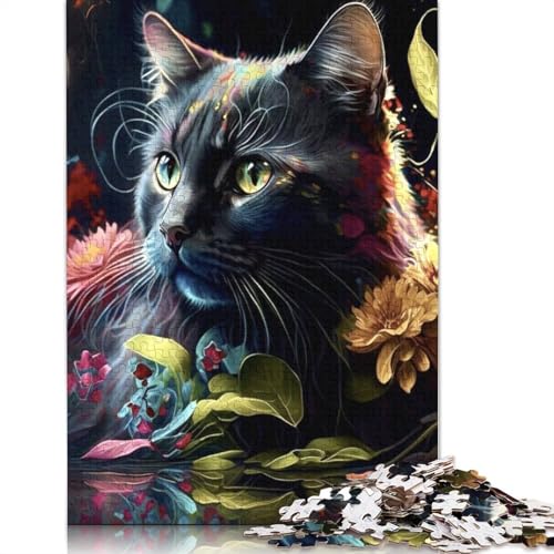 Puzzle für Erwachsene 1000 Teile Künstlerisches Katzenpuzzle Erwachsenenpuzzle Lernspiel Herausforderung Spielzeug 1000 Teile (38x26cm) von QASEYIPV