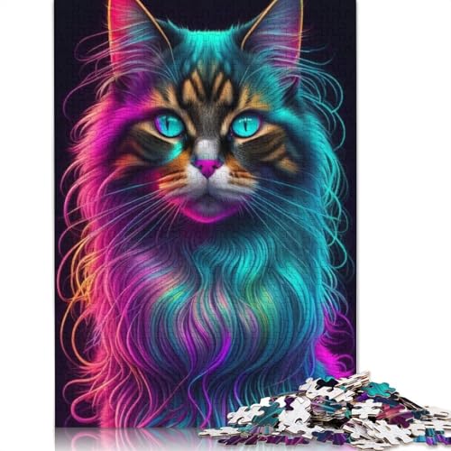 Puzzle für Erwachsene 1000 Teile Künstlerisches Katzenpuzzle Erwachsenenpuzzle Lernspiel Herausforderung Spielzeug 1000 Teile (75x50cm) von QASEYIPV