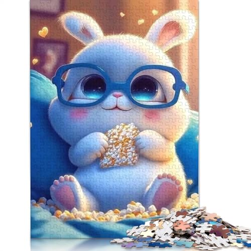 Puzzle für Erwachsene 1000 Teile Nette Kaninchen Holzpuzzle Erwachsene Lernspiel Herausforderung Spielzeug 1000 Teile (75x50cm) von QASEYIPV