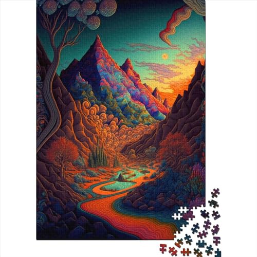 Puzzle für Erwachsene 1000 Teile Psychedelisches Papierpuzzle für Erwachsene Lernspiel Herausforderung Spielzeug 1000 Teile (38x26cm) von QASEYIPV