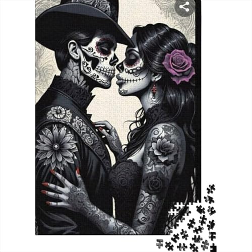 Puzzle für Erwachsene 1000 Teile Skeleton_lovers Puzzle herausforderndes Spiel Puzzlespiel 1000 Teile (75x50cm) von QASEYIPV