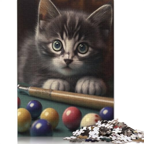 Puzzle für Erwachsene 1000 Teile Tiere Kunst Katze Holzpuzzle für Erwachsene Lernspiel Herausforderung Spielzeug 1000 Teile (75x50cm) von QASEYIPV