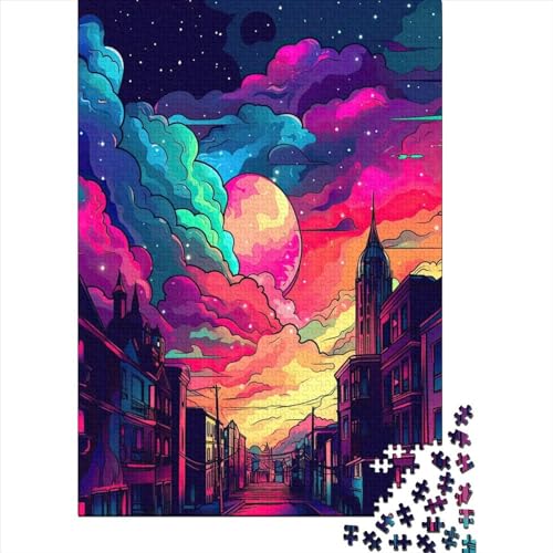 Puzzle für Erwachsene 1000 Teile Traumstadt Puzzle Malen Erwachsene Puzzle Lernspiel Herausforderung Spielzeug 1000 Teile (75x50cm) von QASEYIPV