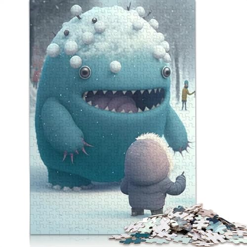 Puzzle für Erwachsene 1000 Teile niedliche Monster Holzpuzzle für Erwachsene Lernspiel Herausforderung Spielzeug 1000 Teile (75x50cm) von QASEYIPV
