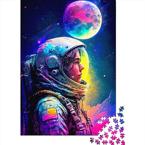 Puzzle für Erwachsene Astronaut Bunte Puzzle für Erwachsene Lernspiel Herausforderung Spielzeug 1000 Teile (38x26cm) von QASEYIPV
