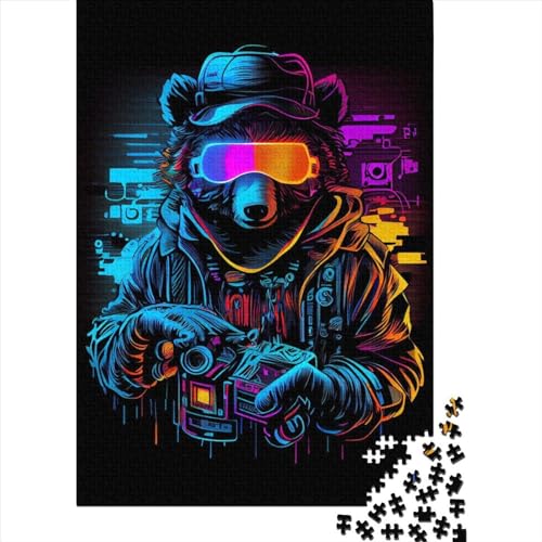 Puzzle für Erwachsene Cool Bear2 Teenager Papier Puzzle Geschenke Wohnkultur Puzzle Spielzeug 1000 Teile (38x26cm) von QASEYIPV