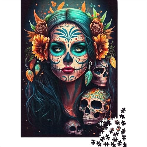 Puzzle für Erwachsene Fiesta De Los Muertos Papierpuzzle für Teenager Geschenke Wohnkultur Puzzle Spielzeug 1000 Teile (38x26cm) von QASEYIPV