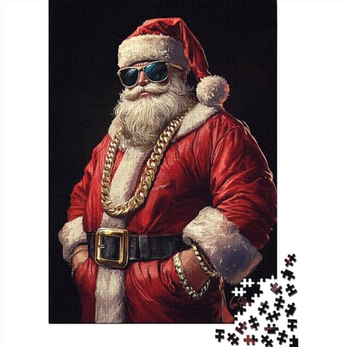 Puzzle für Erwachsene Kunst Weihnachtsmann 1000 Teile Holzpuzzle für Kinder ab 12 Jahren herausforderndes Spiel 1000 Teile (75x50cm) von QASEYIPV