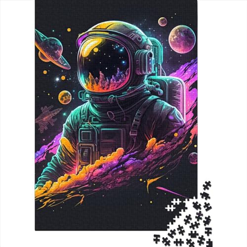 Puzzle für Erwachsene Neon Astronaut Puzzle für Erwachsene Lernspiel Herausforderung Spielzeug 1000 Teile (75x50cm) von QASEYIPV